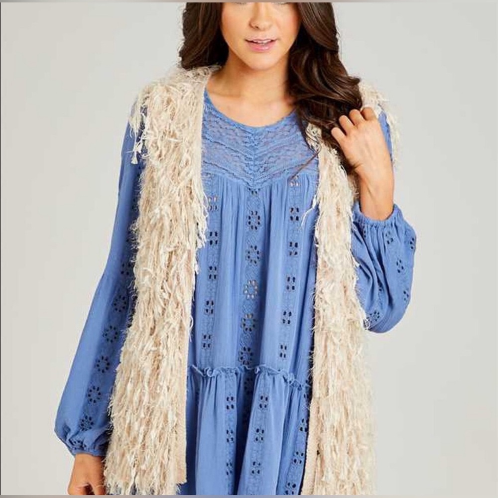 Altard State Tia Shag Boho Vest size xs